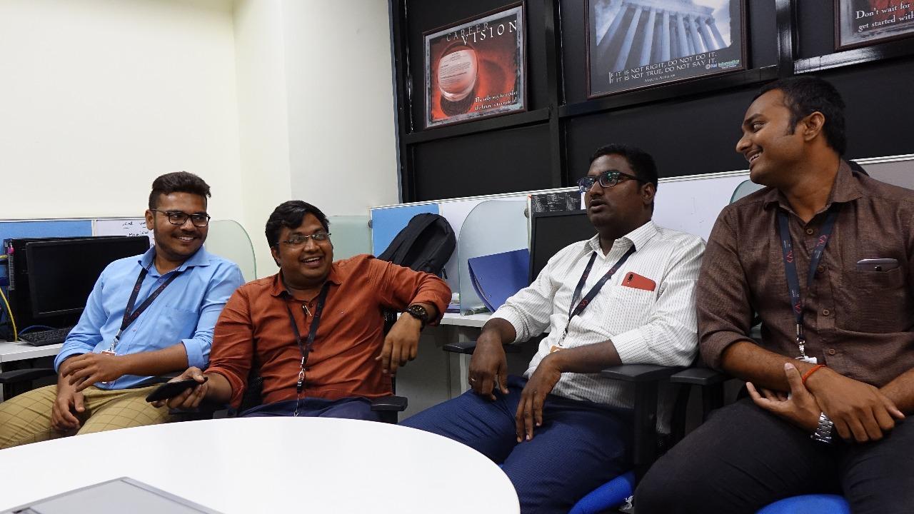 Team members in discussion